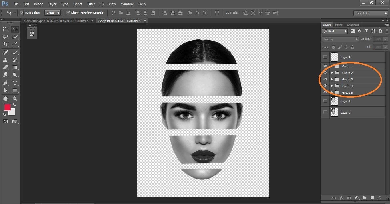 How to create sliced head - Photo Manipulation in Photoshop