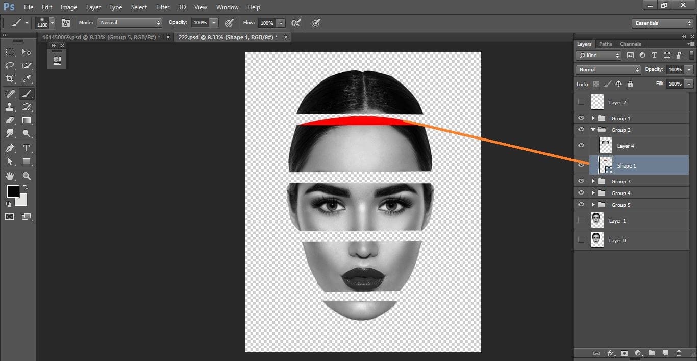 How to create sliced head - Photo Manipulation in Photoshop