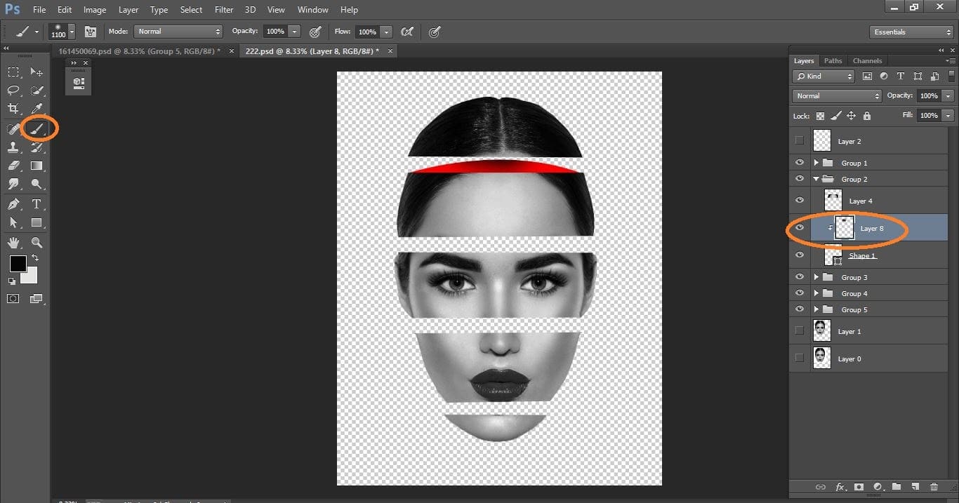 How to create sliced head - Photo Manipulation in Photoshop