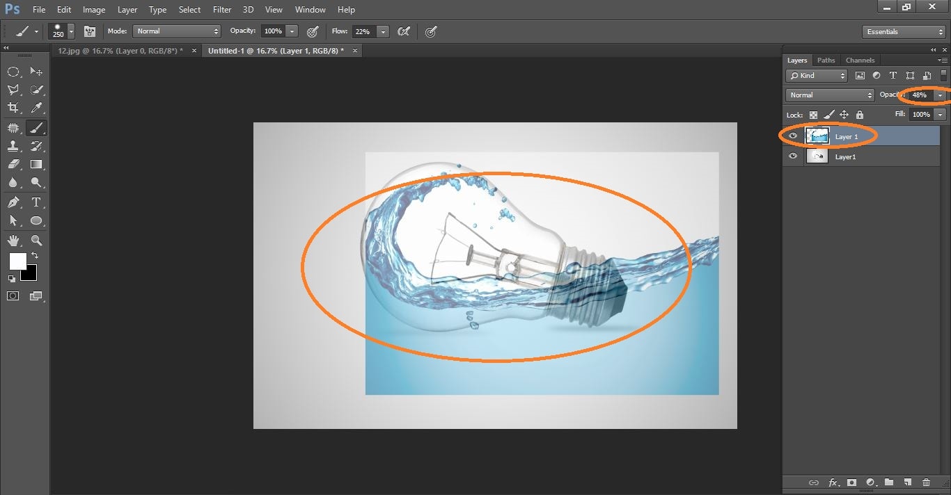 How to create Water Photo manipulation Bulbin Photoshop 