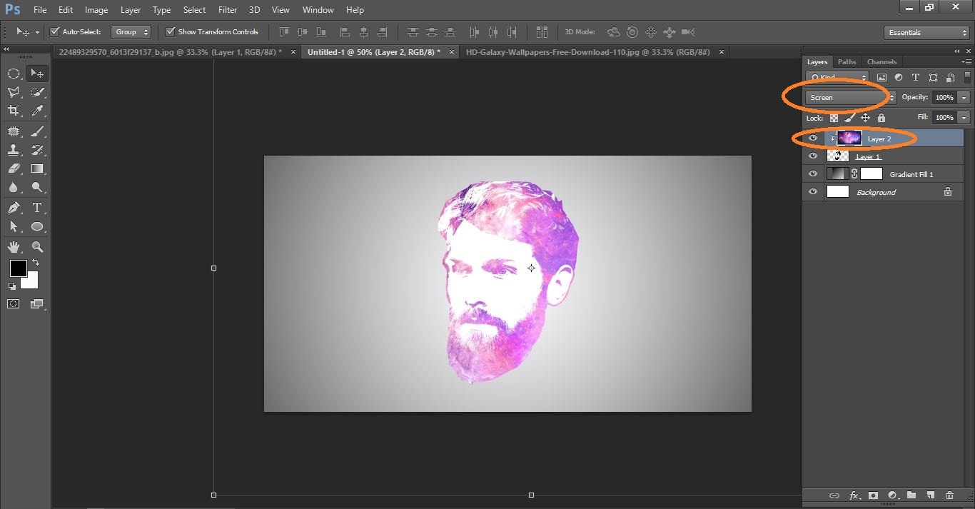 How to create Galaxy Logo Design from Face in Photoshop 