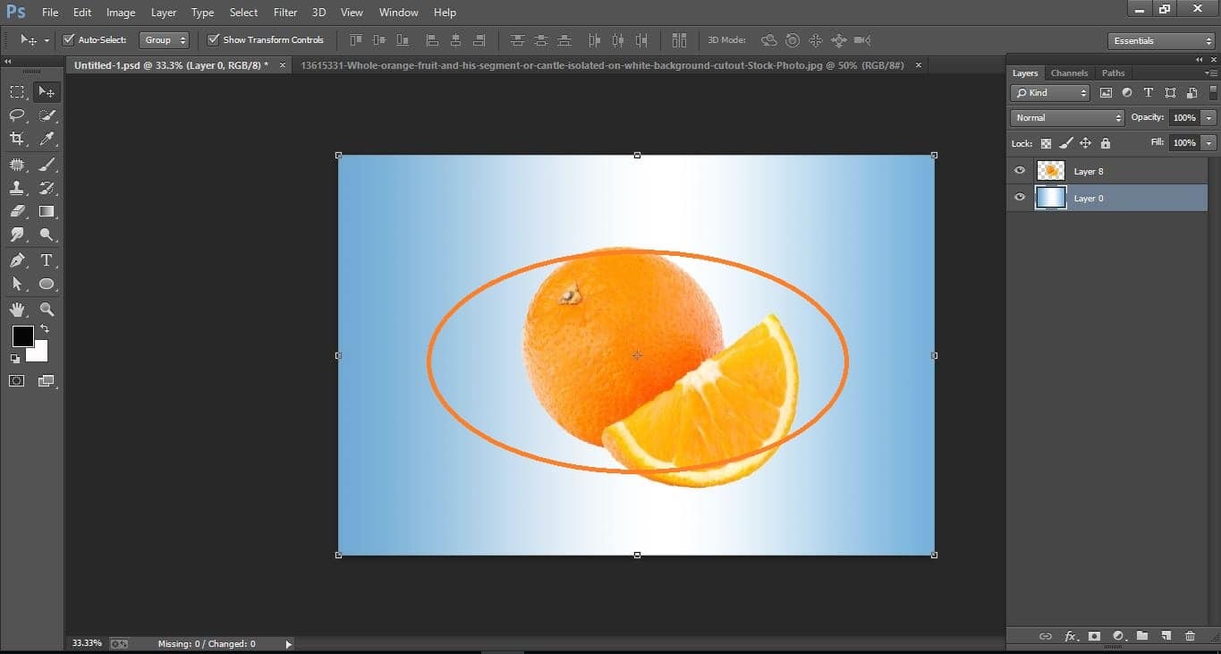 How to create water orange fruit and fish manipulation – in Photoshop