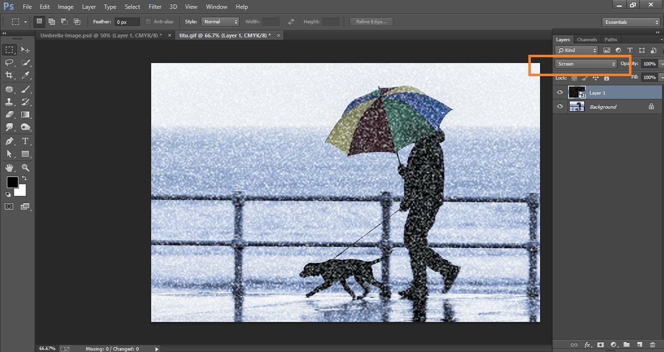 rain effect in Photoshop