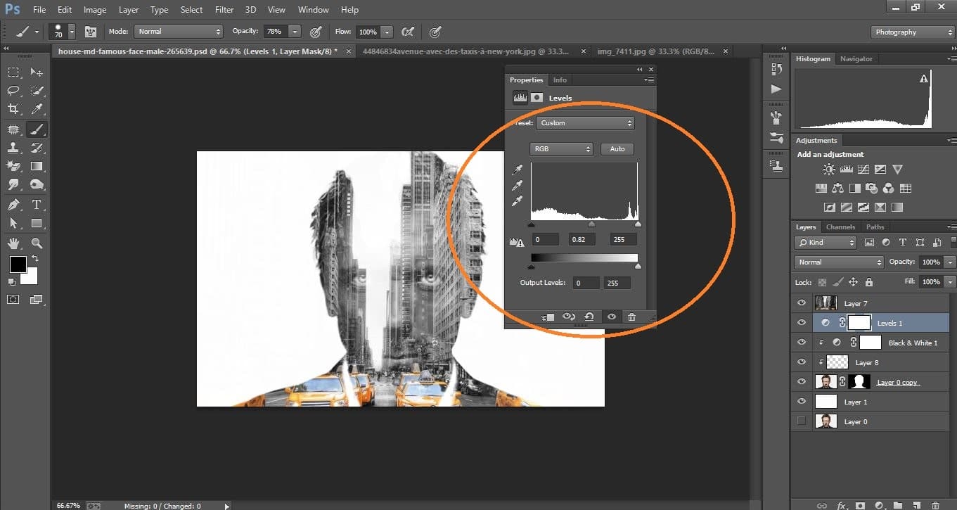 How to create double exposure portrait manipulation Man with New York City) –in Photoshop