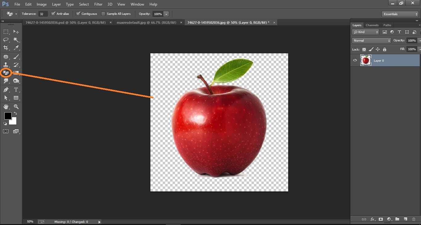 How to create very simple way effect apple – in Photoshop 