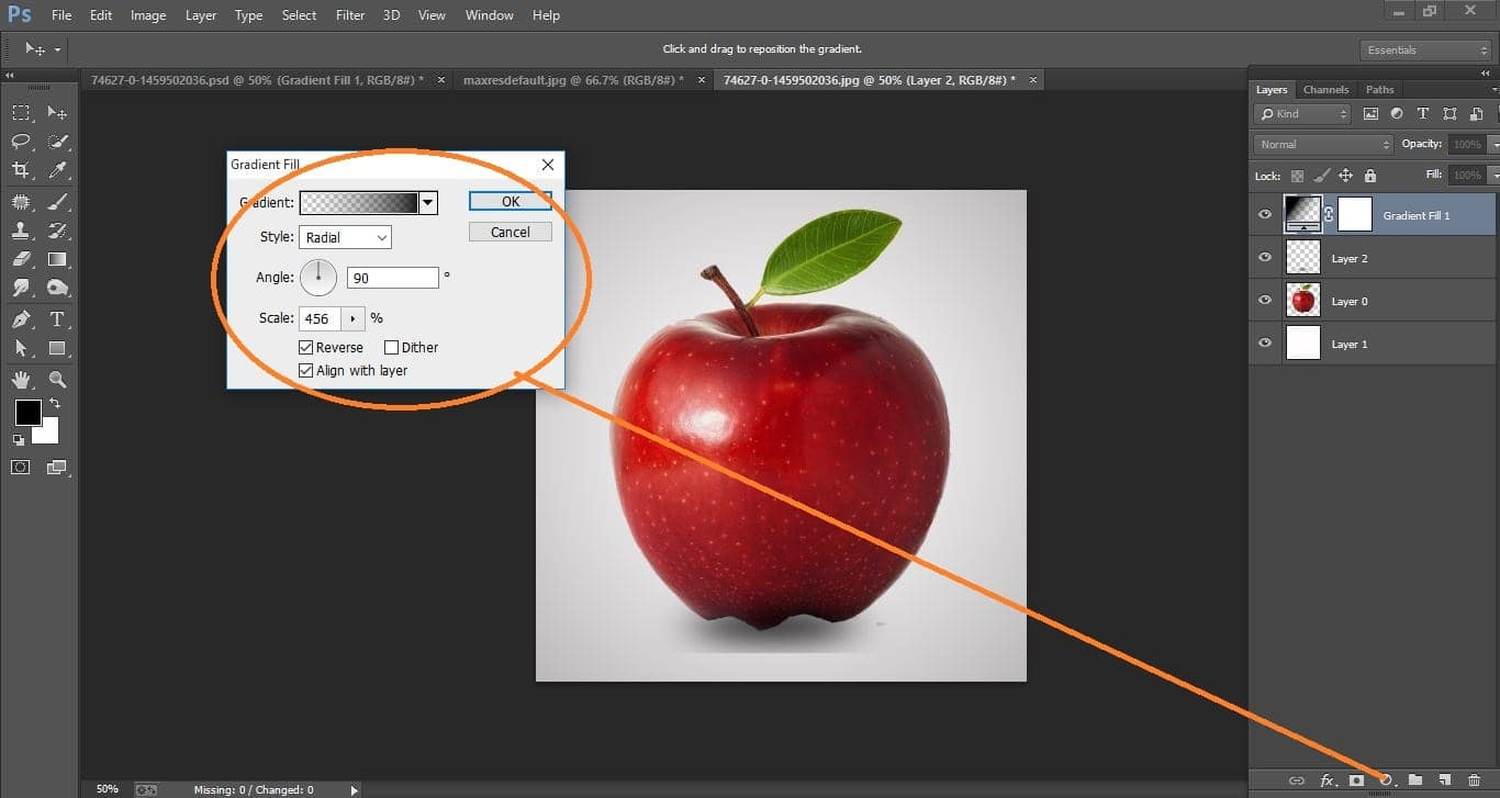 How to create very simple way effect apple – in Photoshop 