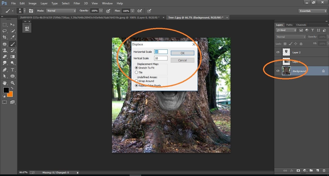 How to create Camouflage a Face onto Gnarly, TREE Bark - in Photoshop manipulation