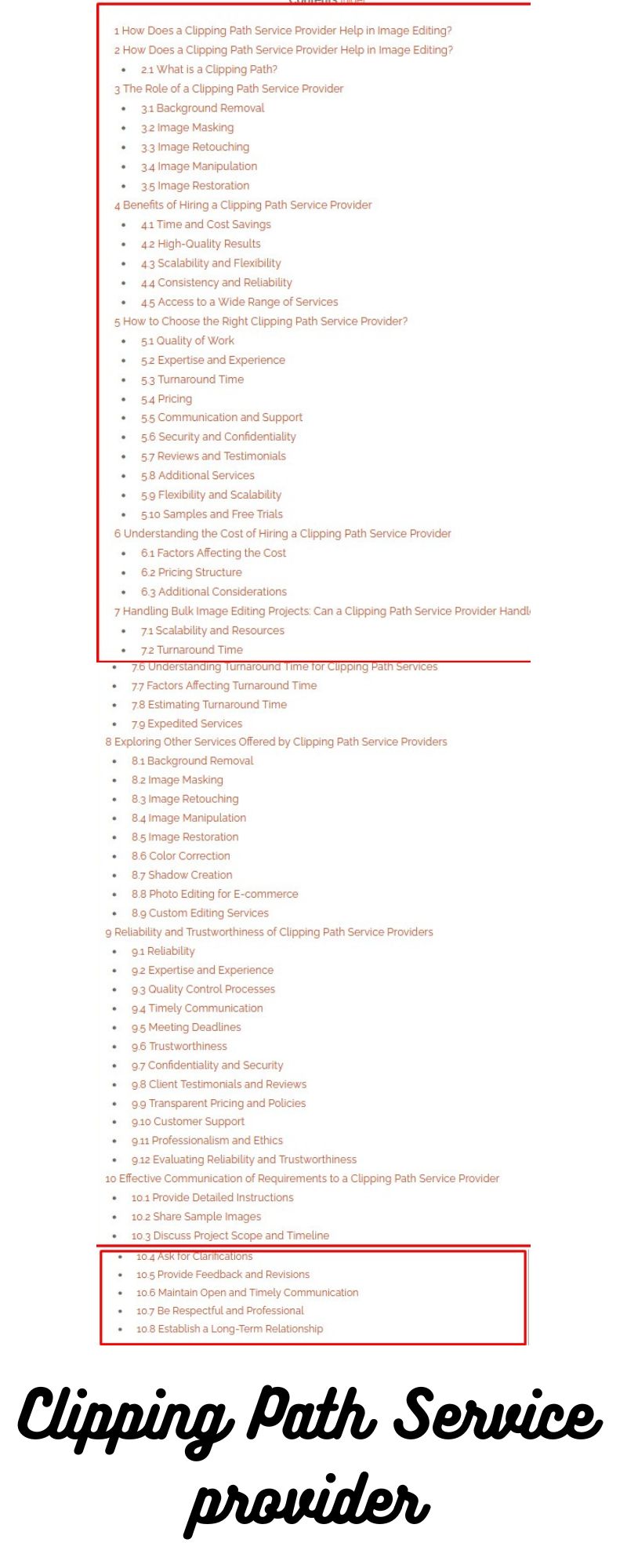 Clipping Path Service provider